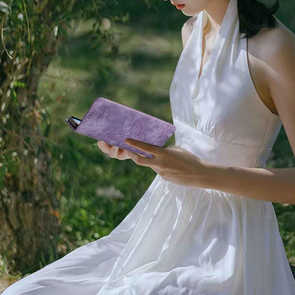 Für Huawei Honor Serie.Honor10 Lite Honor200 Honor300 P20Lite...Geldbörsenetui aus Kunstleder mit Schmetterlingsdesign, Kartenfächern und stoßfestem Schutz