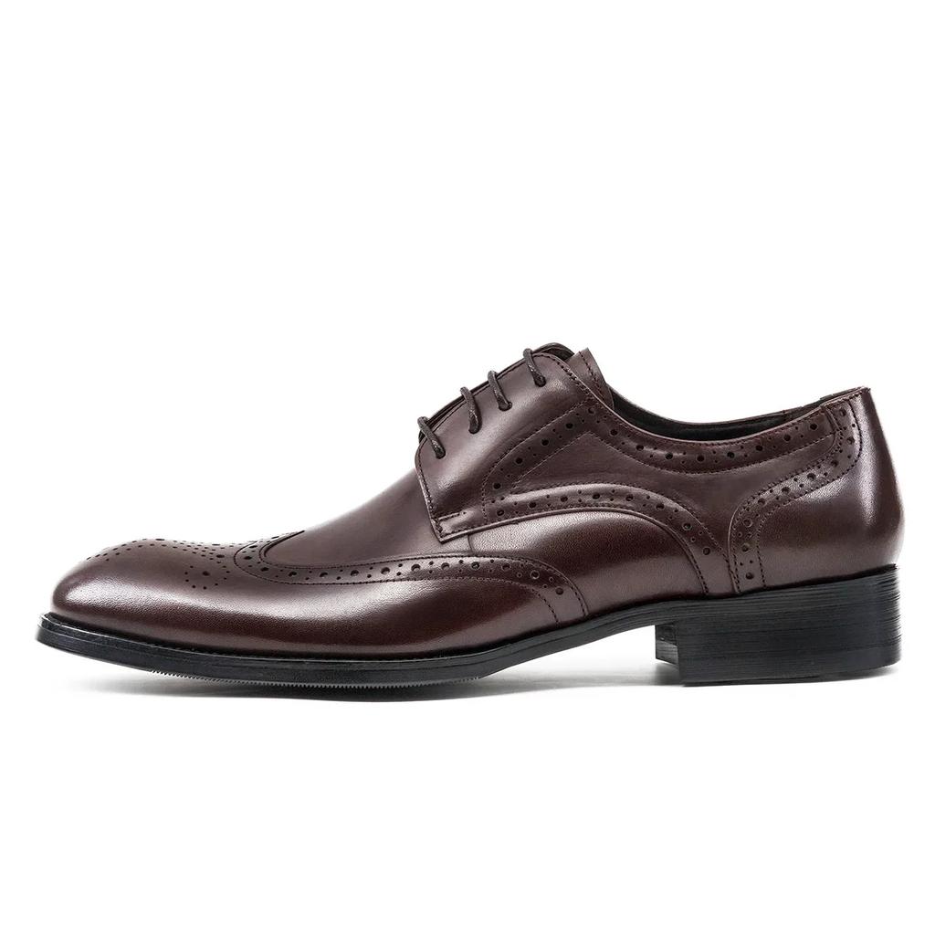 Fashion 2024 New Cowhide Block Carved Men's Shoes Genuine Leather British Men's Shoes Vintage Classic Dress Shoes Handmade High Quality