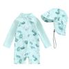 Childrens Polyester Long Sleeve Swimsuit With Hat And Full Coverage For Pool And Beach Play