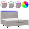VidaXL Sommier à Lattes de Lit avec Matelas et LED, Lit Rembourré avec Tête de Lit, Lit Double, Lit Adulte de Chambre, 3135061