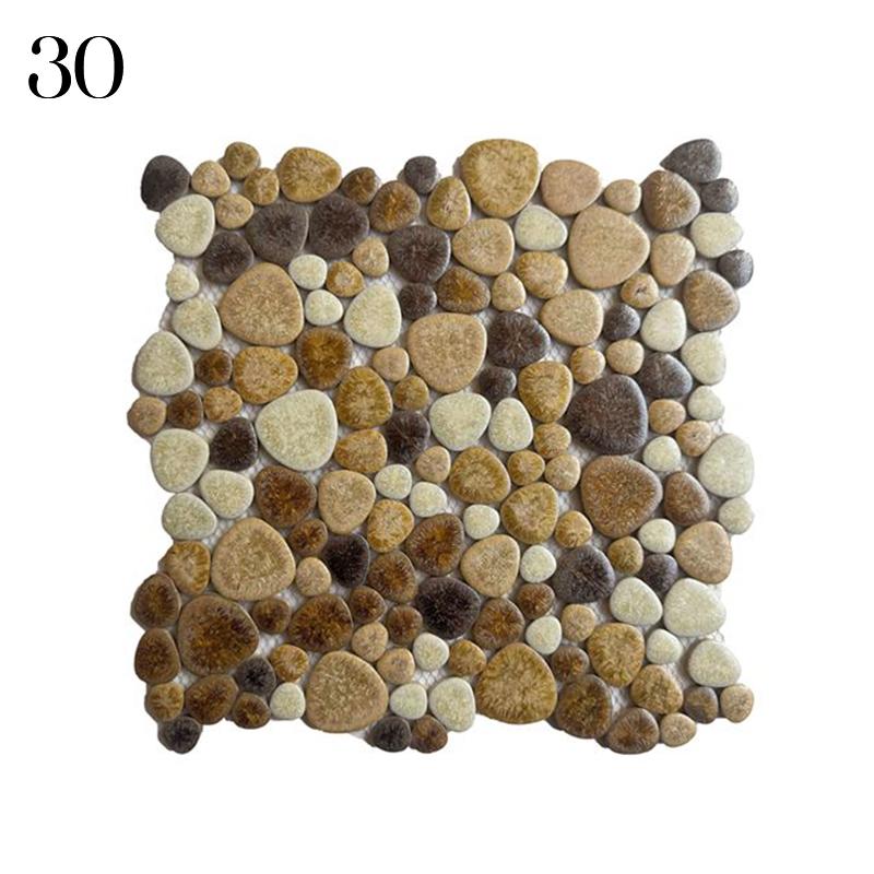 Keramik Kopfsteinpflaster Mosaik Fliesen Spa Heißwasserquelle Pool Fischteich Fragmente 30cm Badezimmer Rutschfest Blau Und Weiß Porzellan Fliesen