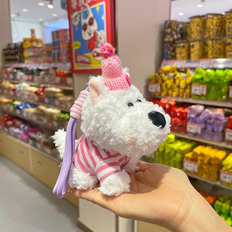 Cute Cute West Highland Puppy Pendant Plush Toy Doll Cartoon Schoolbag Hanging Ornament Keychain Doll