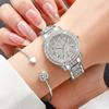 Xiaomi 6PCS Luxury Rhinestone Women Watch Heart Jewelry Set Fashion Arabic Dial Ladies Quartz Wristwatches Relogio Feminino Clock Gift