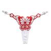Cute Butterfly Embroidery Women Thongs G Strings Sexy Briefs Adjustable Waist Panties