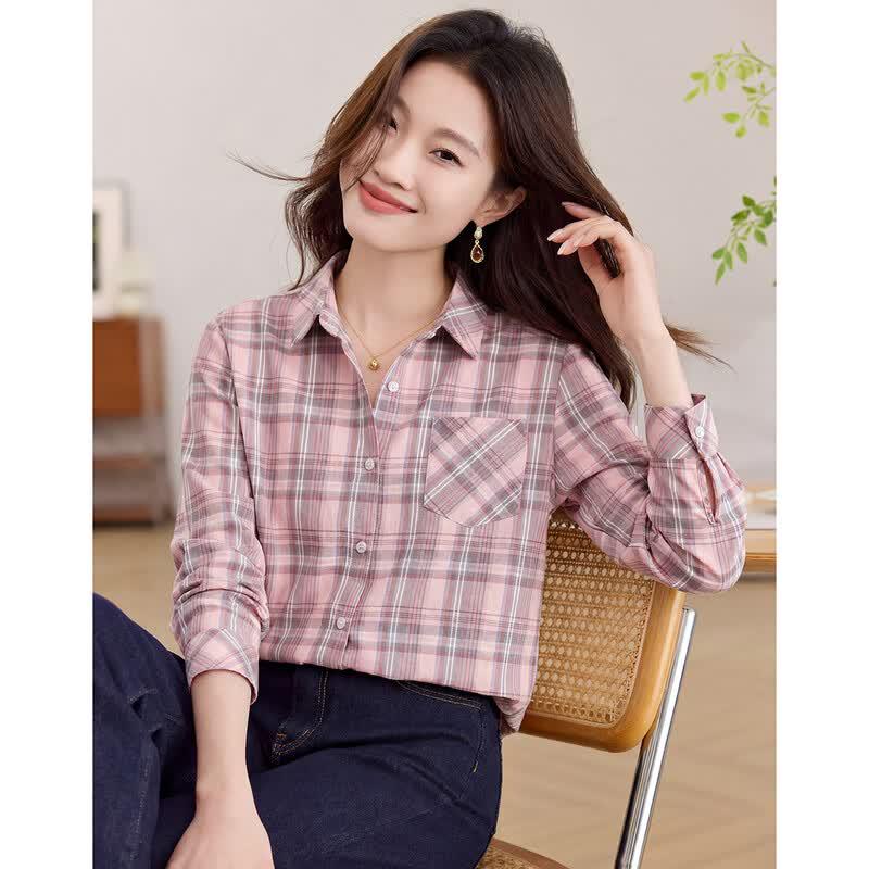 Women s Loose Long-Sleeve Button-Up Shirt XL