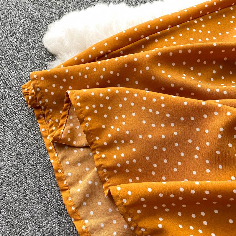 RUGOD Vintage Boho Puntíkatý potisk přes rameno Sexy letní dlouhé šaty Party Elastické Cross Criss Ženy Plážové prázdninové šaty