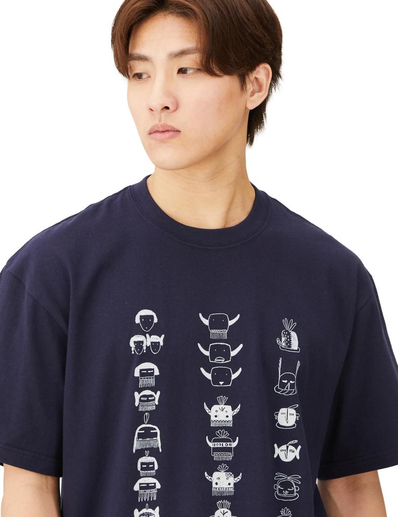 [Indian] Indian SS T-shirt "HOPI KACHINA DOLLS 25" IC-2783 Indigo