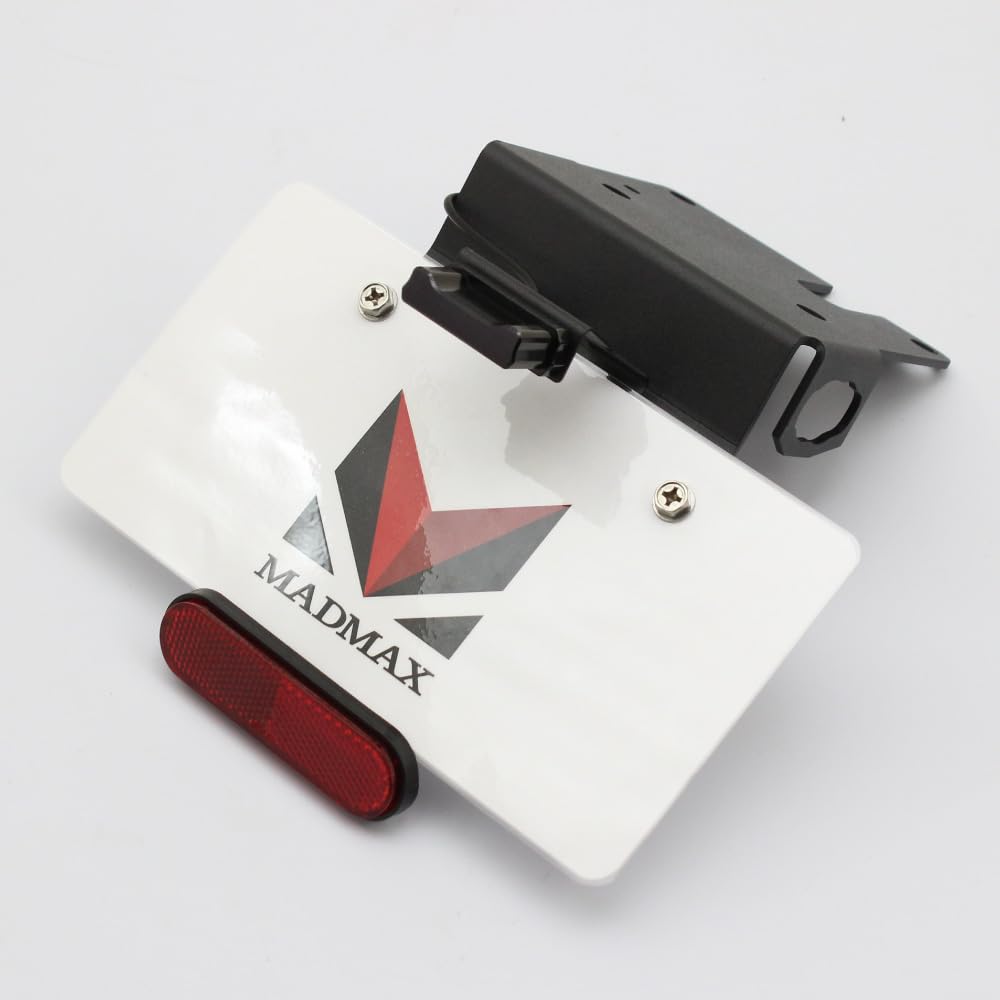 KAWASAKI Kompatibel Kawasaki Z900RS/CAFE Aluminium Kennzeichenhalter-Entfernungs-Kit mit LED-Kennzeichenbeleuchtung, Schwarz, MADMAX Design, Heckverkleidung, Kennzeichenhalter L