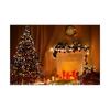 Christmas Fireplace Photography Backdrop Xmas Tree Stocking Photo Background Props for Holiday Family Portrait Studio Shoot Video Party Decor
