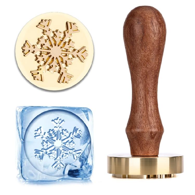 Estampador de Hielo con Mango de Madera Herramienta para Estampar Hielo Para Cócteles Postres de Chocolate Decoración de Cocina