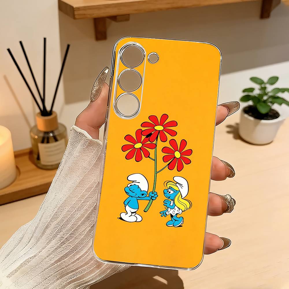 C-Cute and fun S-Smurfs Phone Case For Samsung Galaxy A71,A70,A52,A51,A40,A30 Transparent Cover