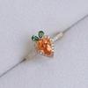 Light Luxury Carrot Rings for Women Sweet Sterling   Inlaid Yellow Gemstone Romantic Engagement Jewelry Girlfriend Gift