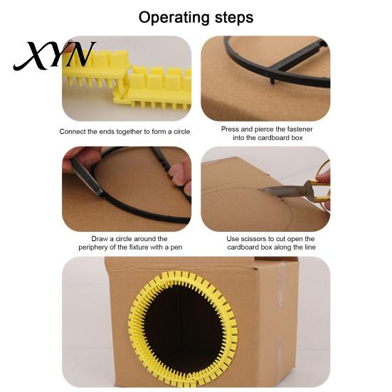 Tunnel Toy Cat Self Groomer for Cardboard Boxes, DIY Grooming Brush Hair Reduction Ring, Hands-Free Massage Comb House Door Hole