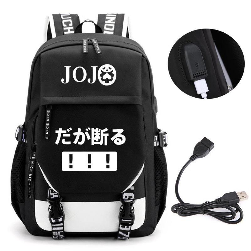 Jojo New Fan Riman Peripheral Printed Backpack Multifunctional Large Capacity Computer Bag Youth School Bag