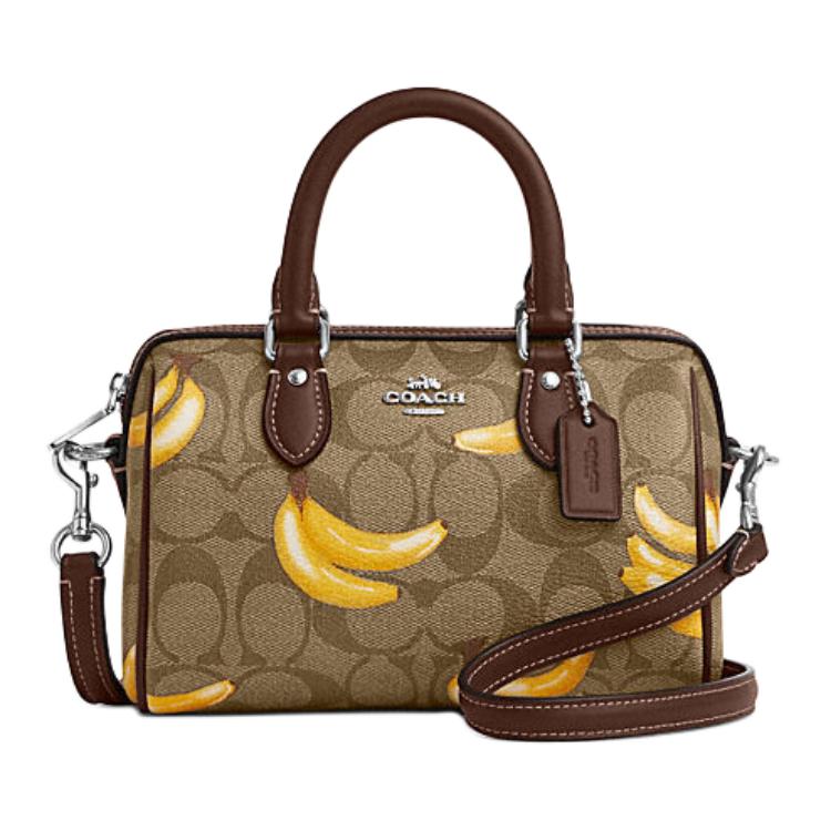 

Coach Track 18 Classic Logo Banana Print Faux Leather Handheld Shoulder Crossbody Bag Small Unisex bags Brown CR246-SVNM9 Basic Set (Bag+Dust Bag)
