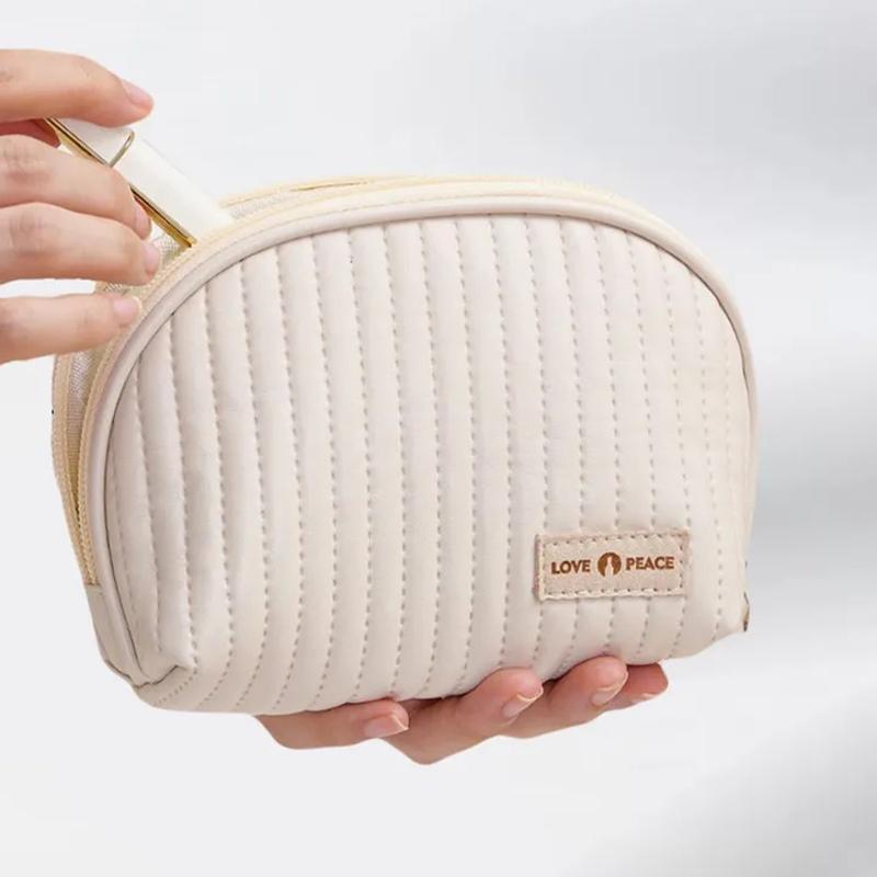 Stylish Waterproof Travel Cosmetic Bag For Women Half-Circle Cake Makeup Bag