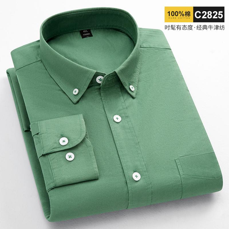 Spring and Autumn New Fashion Trend Pure Cotton Youth Fashion Versatile Oxford Solid Color Men's Long Sleeve White Work Shirt