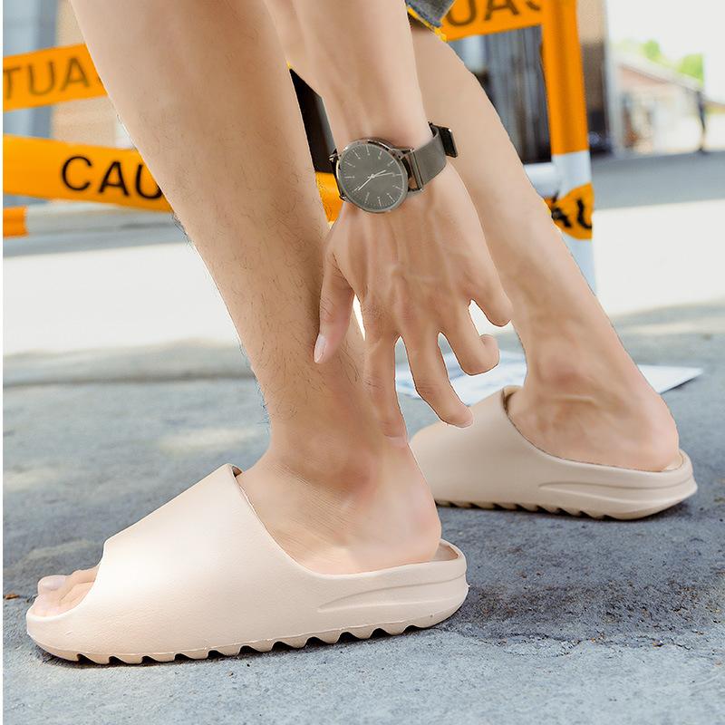 Summer Slippers Herringbone Stepping Shit Feeling Coconut Men Large Size Couple Wear One Word Slipper