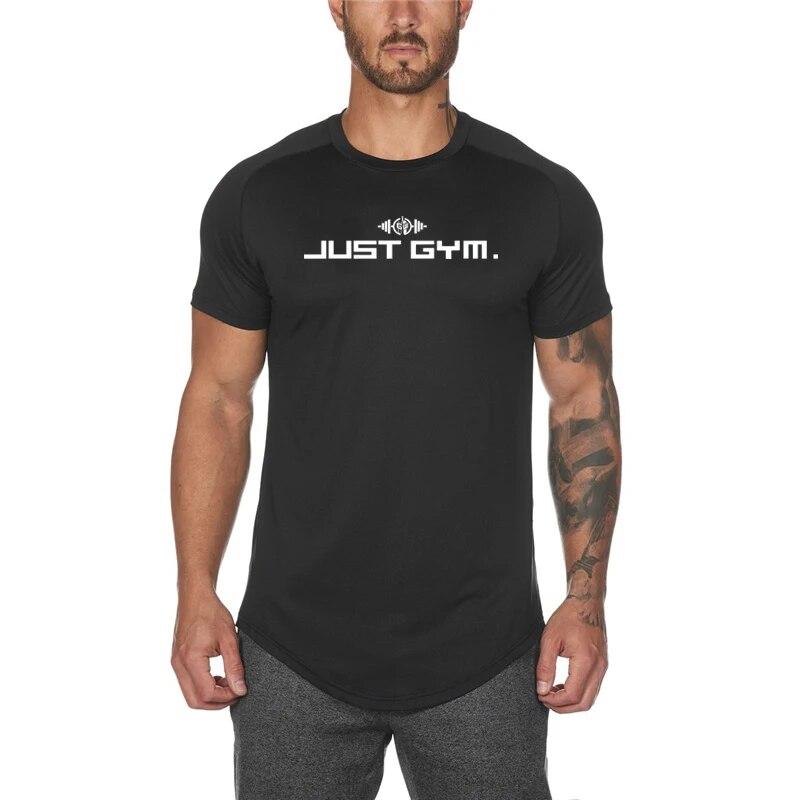 Muscleguys Schmal geschnittenes Kurzarm-Herren-Raglan-Top, lässig, bequem, Fitness-Training, Sport-T-Shirt