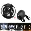 7.5 Inch Universal Cafe Racer Round Motorcycle LED Head Lamp Headlamp Distance Light Refit 7.5'' Motorcycle Headlight Cafe Racer
