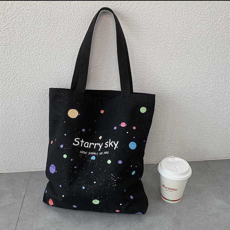 Spring/Summer Canvas Tote Bag: Japanese-Korean Style, Large Capacity, Versatile for Students and Everyday Use