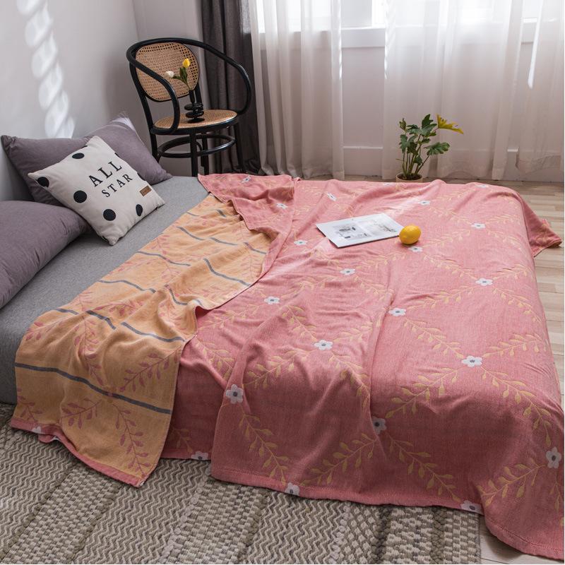 The New Cotton Four-layer Gauze Towel Quilt Is Covered with A Nap Air Conditioning Blanket and A Summer Cool Quilt and A Casual Blanket All Cotton