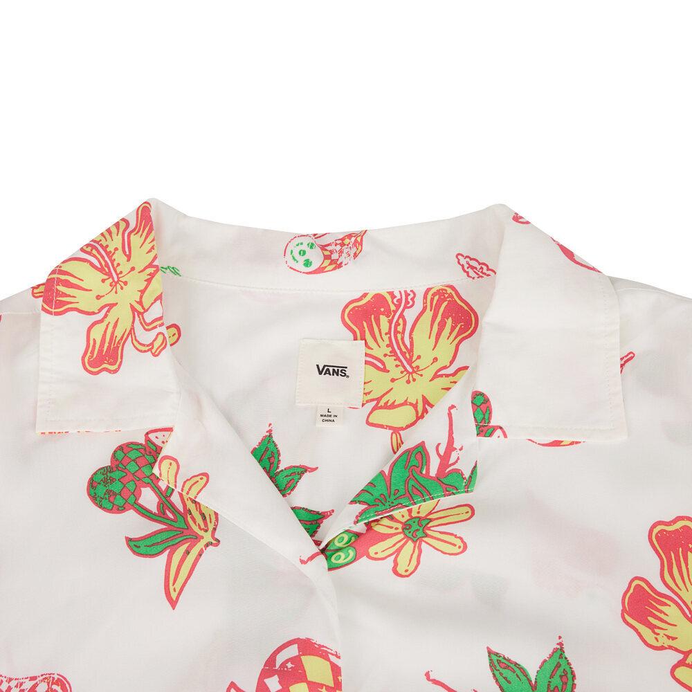 Vans Resort Shirt Simple Casual All Over Print Sports Short Sleeve Shirt Women shirts White VN000GSYCTV