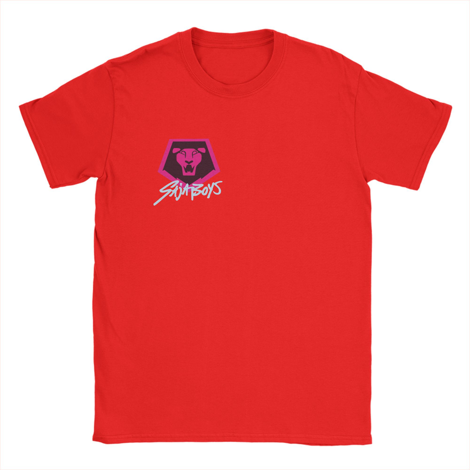 Men s Saja Boys Demon Hunters Band Lion Logo T Shirts Pure Cotton Tops Funny Short Sleeve O Neck Tee Shirt 4XL 5XL 6XL T-Shirt S