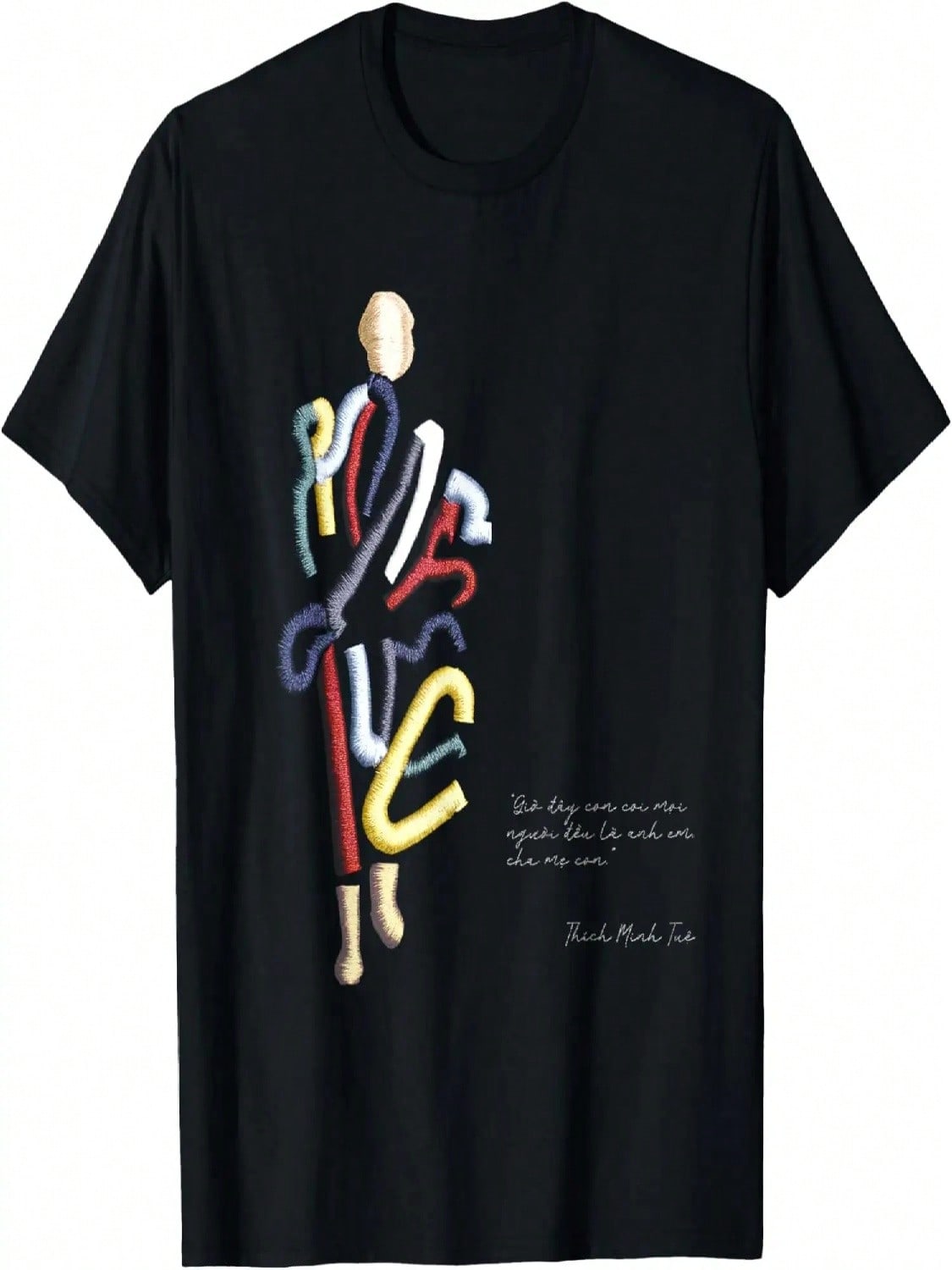 Thich Minh Tue Buddha Vietnamese Monks Inspirational Saying T-Shirt S