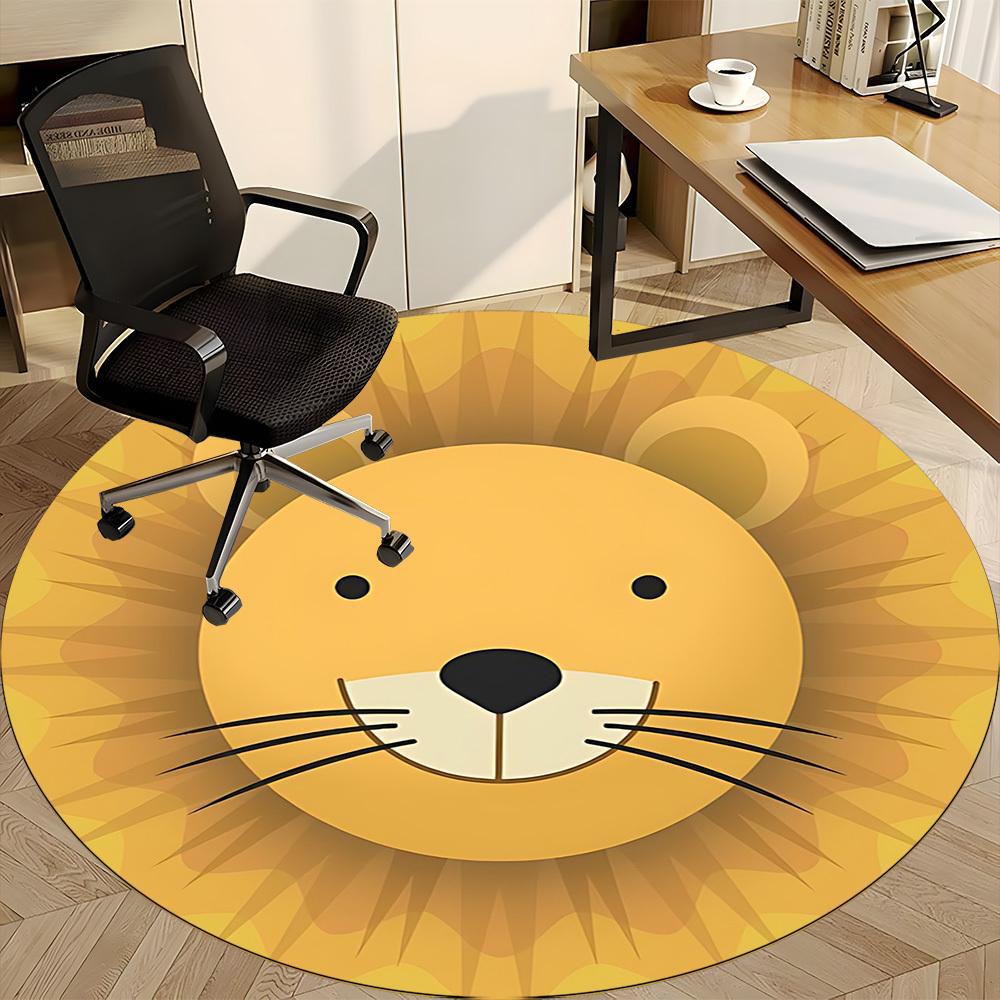 1pc Lion Face Chair Carpet for Office, Soft, Non-Slip Polyester Mat, Office, Living Room, Bedroom, Durable Polyester Yy251207147