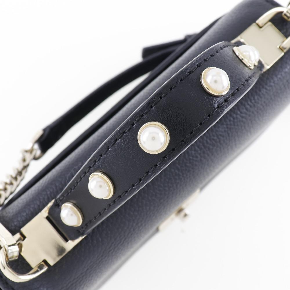 Kate Spade 2WAYShoulder Handbag WKRU5673-001 black leather/Fake pearl Women Used
