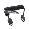 ZBLZGP 8K HDMI Type HDMI Braided Compatible with Canon and Blackmagic Pocket Cinema Cameras HDMI To Black Cable, A, 2.1, Coiled, Right/Left Angle,