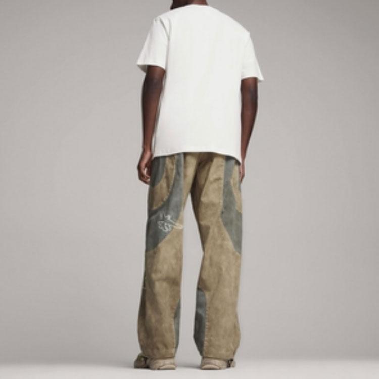 Puma X Kidsuper Color Block Comfortable Loose-Fit Woven Casual Pants Unisex Bottoms Marble-Gray 624079-94