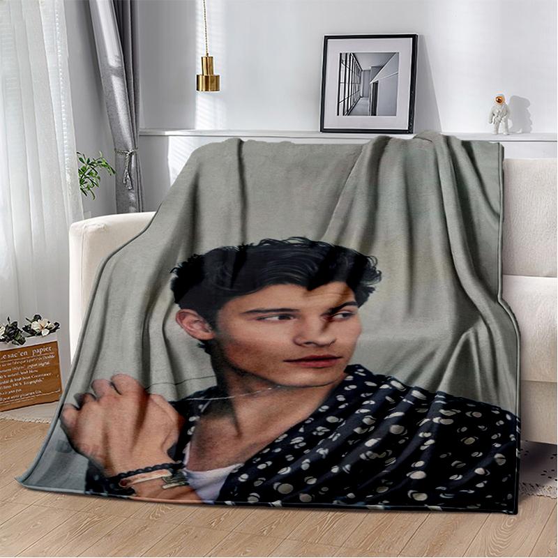 3D Shawn Mendes Handwritten Singer Soft Plush Blanket,Flannel Blanket Throw Blanket for Living Room Bedroom Bed Sofa Kid Gift