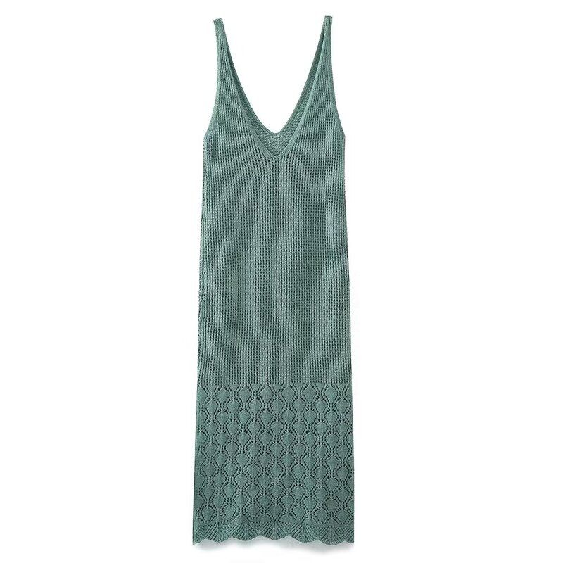 Women's Fashion Style Slim Looking Chenille Shoulder Strap Dress