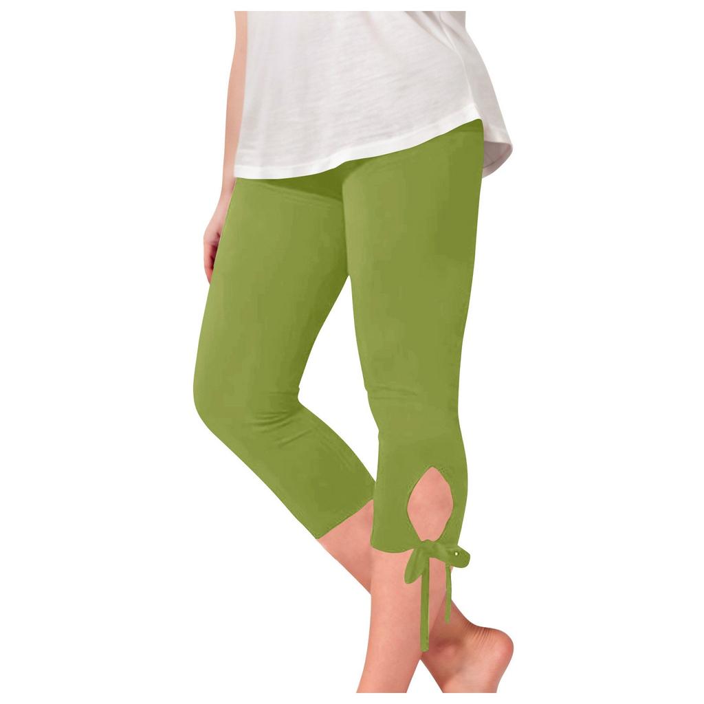 Children's  Fashionable Solid Color Cute Girls Casual Sports Yoga Pants Cropped Pants Leggings
