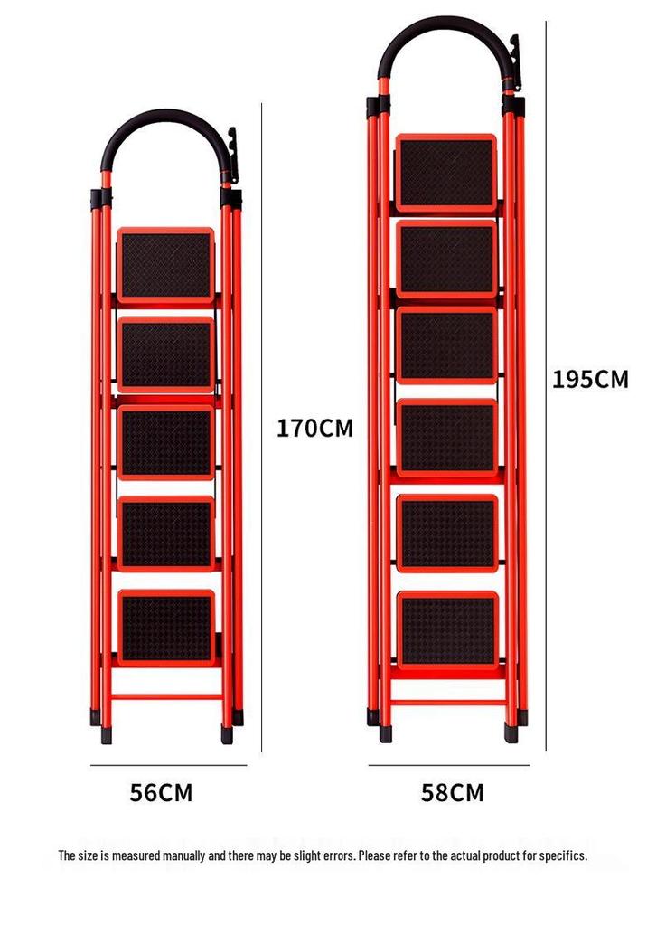 HongfuLai Thickened Folding Household Ladder: 3 to 6 Steps, A-Frame Design