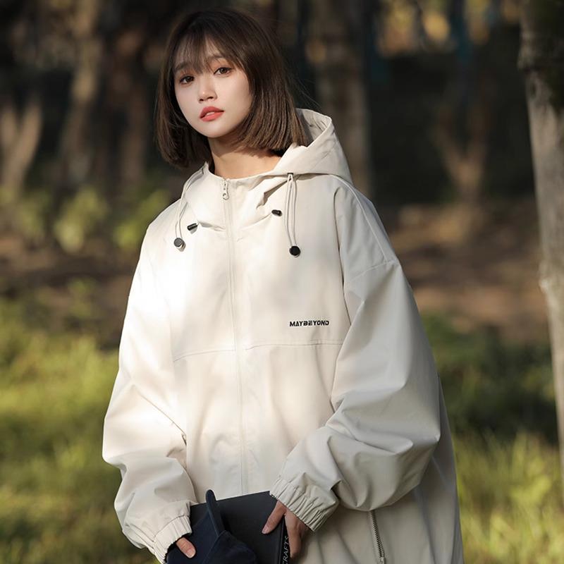 Unisex vodoodpudivá retro větrovka pro páry - ležérní, volná, jarní/podzimní outdoorové oblečení