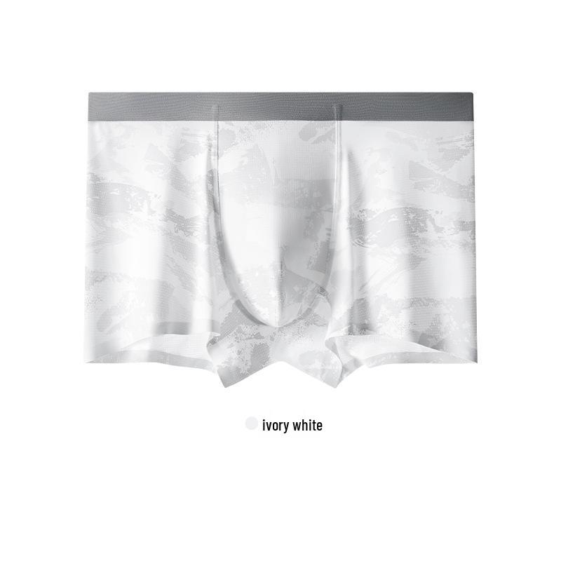 Мужские летние бесшовные боксеры-брифы из ледяного шелка, антибактериальные, быстросохнущие XL