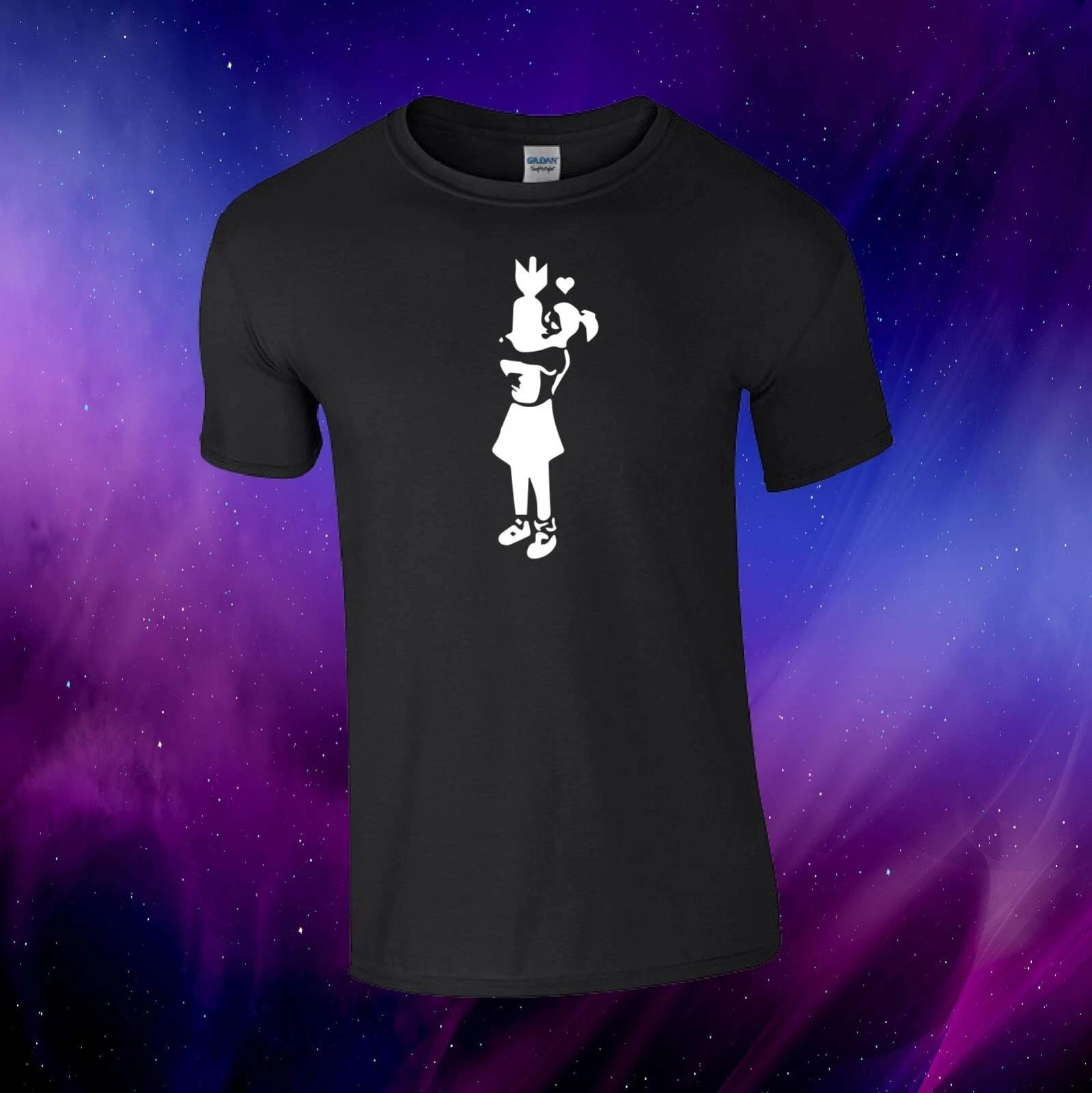 Banksy Bomb Girl Inspired Graffiti Artist Unisex Kids/Adults Top T-shirt L
