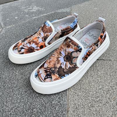 Moda Estate Nuove Scarpe da Uomo con Fascino e Motivo Graffiti Maschili Traspiranti Casual Slip-On Mocassini Scarpe da Passeggio Piatte