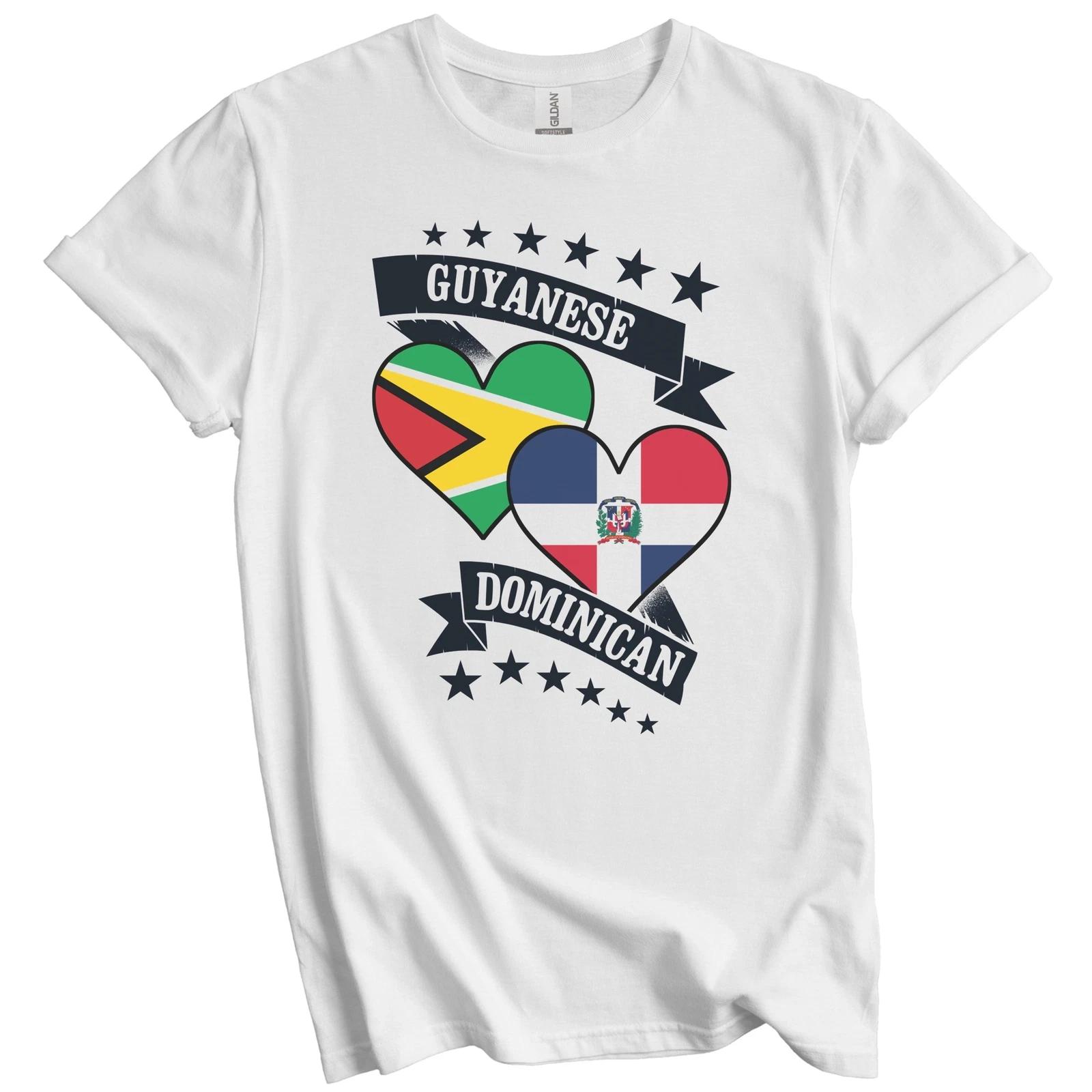 Guyanese Dominican Heart Flags Guyana Dominican Republic T-Shirt S