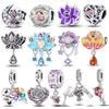 Charms Originale Retro Color Luminous Lotus Beads Fits Bracelets Necklace For Women Charm Copper Luxury Diy Jewelry Gift