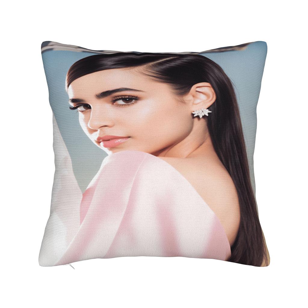 Actor S-Sofia C-Carson Pillow Cover  Novelty Pillow Case For Living Room Chair Soft Cushion Cover Birthday Present