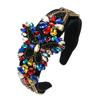 Barocke Haarbänder für Damen Luxuriöses Mehrfarbiges Kristallperlen-Haarband Vintage Party Abschlussball Statement Kopfschmuck Zubehör