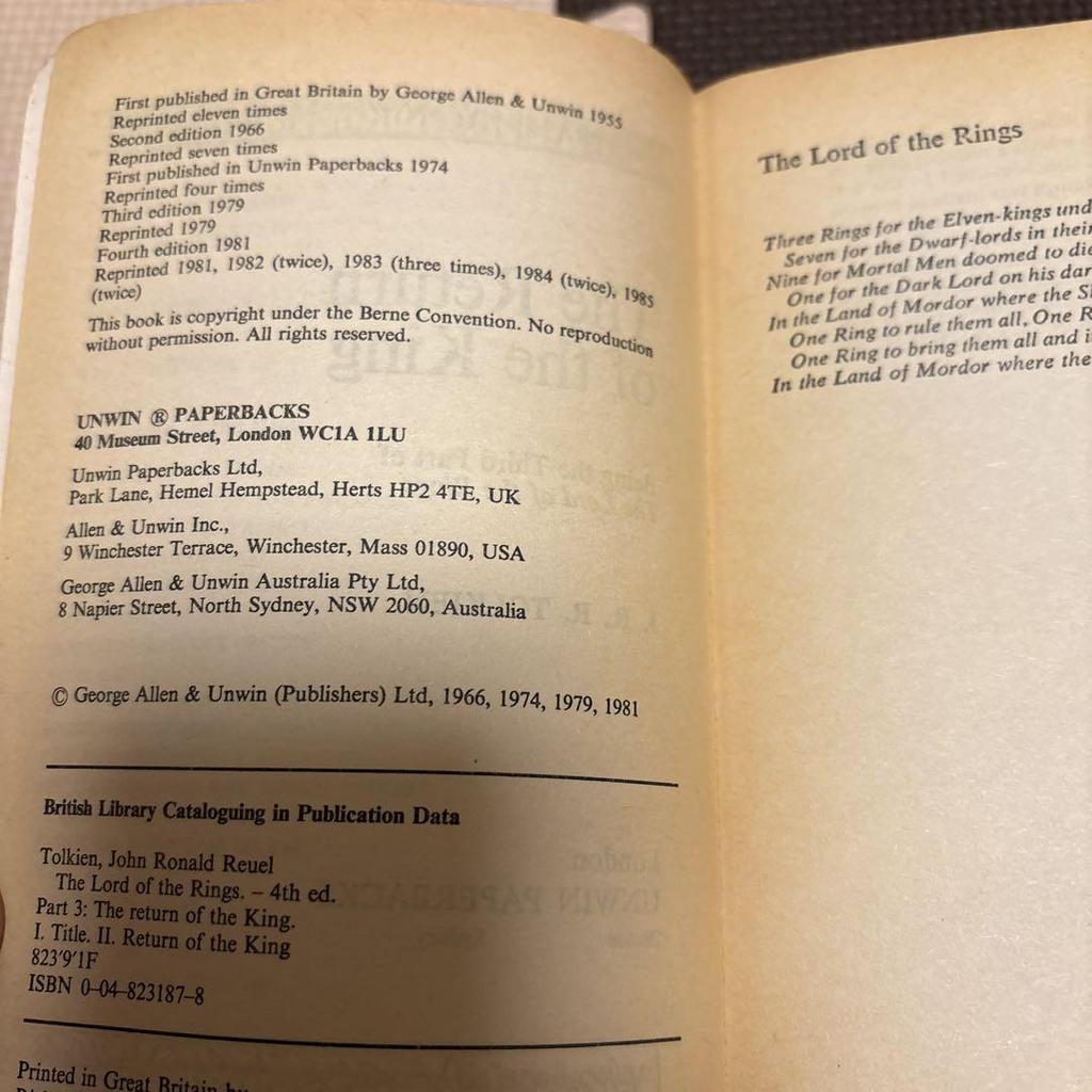 [USED] The Lord of the Rings, UK Publications, Complete Set