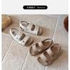 Kids Buckle Sandals Girls Boys Open-Toe Casual Beach Shoes Soft Sole Round Toe Adjustable Strap