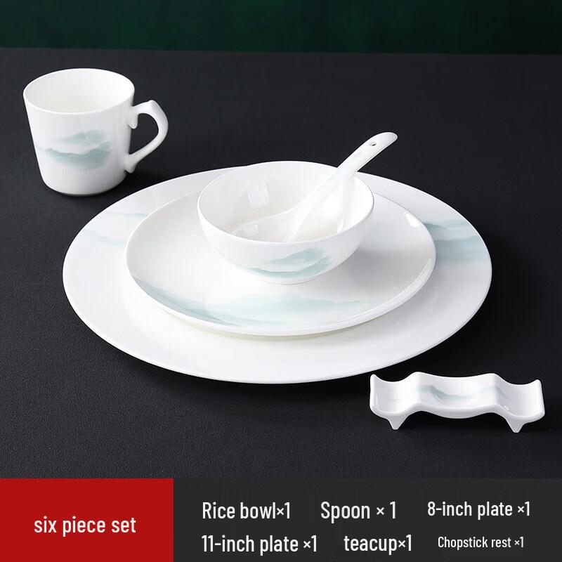 Chinese Style 6-Piece Ceramic Dinnerware Set