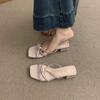 Fashion Cross-Tied Shoes Woman's Slippers Slides Fashion Heeled Mules 2025 Luxury High Pumps Scandals Shoes Woman's Slippers Heeled Mule