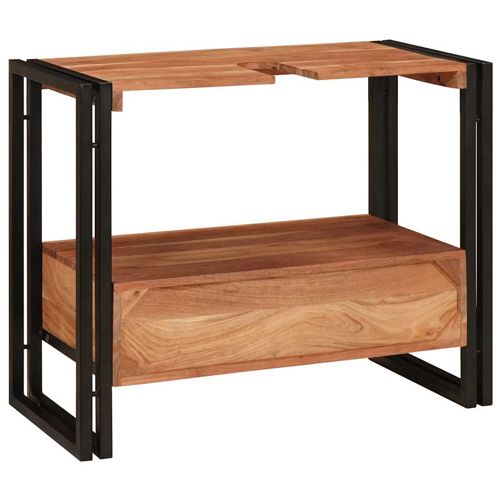 Bathroom Vanity Cabinet Brown 71 x 33 x 58 cm Solid Acacia Wood